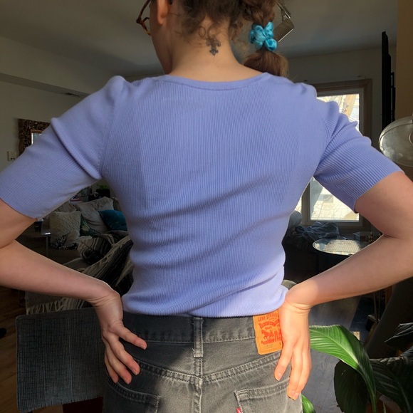 Blue Ribbed Top - Picture 6 of 6